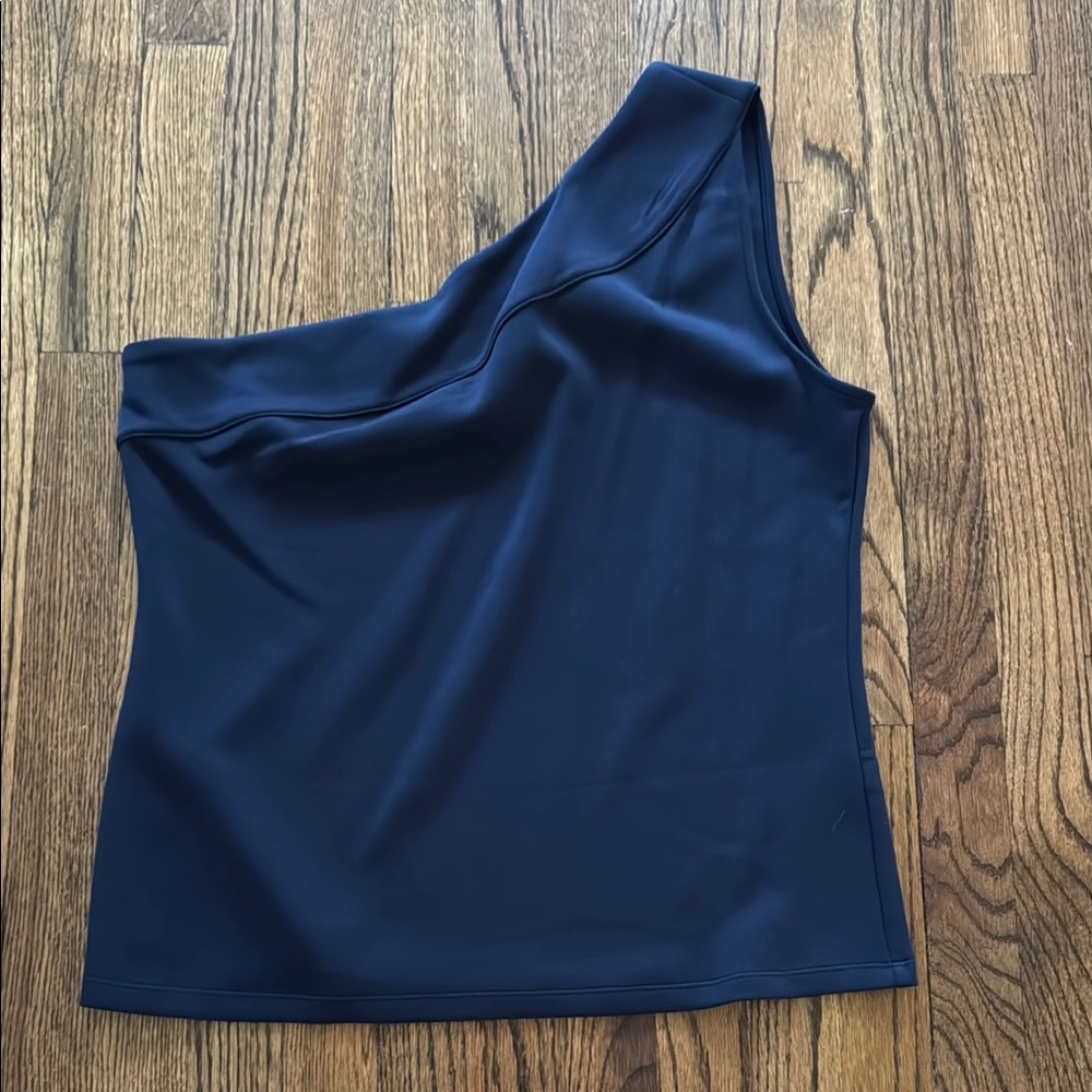 Navy One-Shoulder Top
